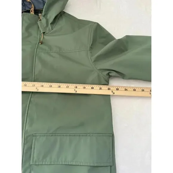 J.Crew Brunswick Rain Jacket Men’s Medium Green Hooded Water Resistant
